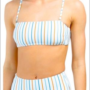 Vitamin A $110 MILA Bikini Top | Color: White, Multicolored Striped | Large